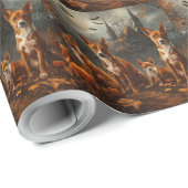 Basenji Halloween Nacht Doggy Delight Cadeaupapier (Rol Hoek)