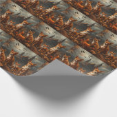 Basenji Halloween Nacht Doggy Delight Cadeaupapier (Hoek)