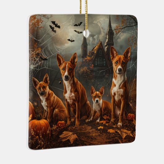 Basenji Halloween Nacht Doggy Delight Keramisch Ornament (Rechts)