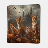 Basenji Halloween Nacht Doggy Delight Keramisch Ornament (Links)