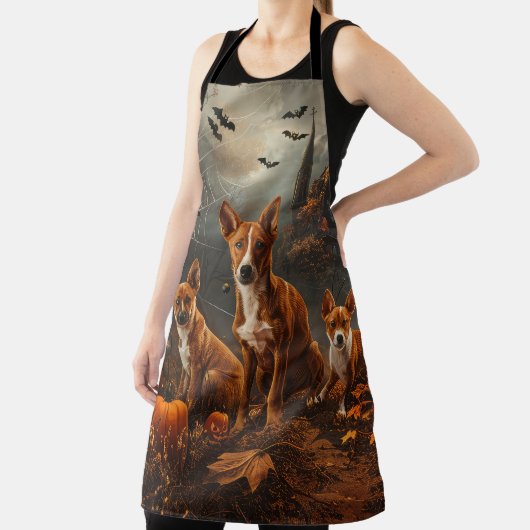 Basenji Halloween Nacht Doggy Delight Schort (Insitu)