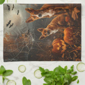 Basenji Halloween Nacht Doggy Delight Theedoek (Gevouwen)