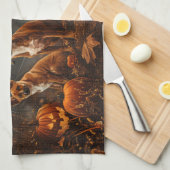 Basenji Halloween Nacht Doggy Delight Theedoek (Quarter Fold)