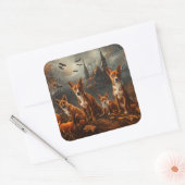 Basenji Halloween Nacht Doggy Delight Vierkante Sticker (Envelop)