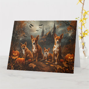 Basenji Halloween Nacht Hondendeleren Kaart