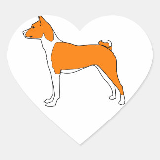 Basenji-hart Hart Sticker