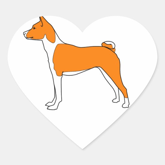 Basenji-hart Hart Sticker (Voorkant)