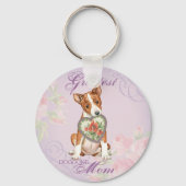 Basenji Heart mama Sleutelhanger (Voorkant)