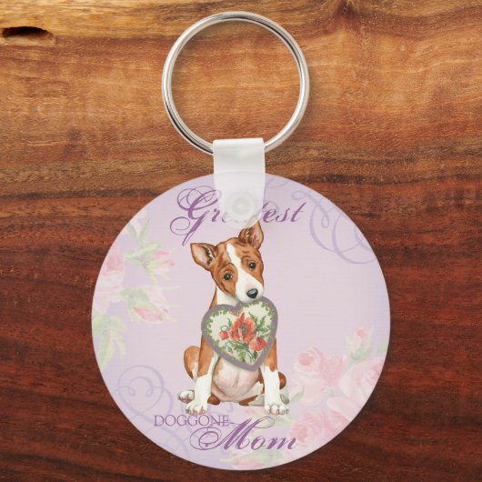 Basenji Heart mama Sleutelhanger (Voorkant)