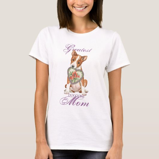 Basenji Heart mama T-shirt (Voorkant)