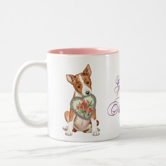Basenji Heart mama Tweekleurige Koffiemok (Links)