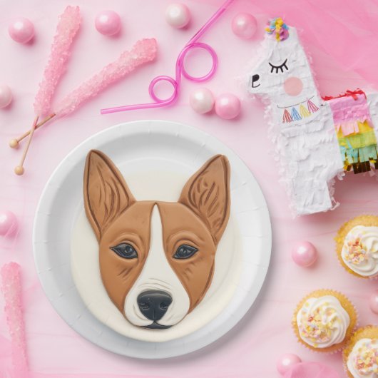 Basenji Hond 3D Geïnspireerd Papieren Bordje (Feest)