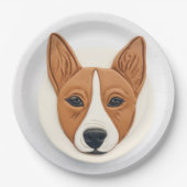 Basenji Hond 3D Geïnspireerd Papieren Bordje (Voorkant)