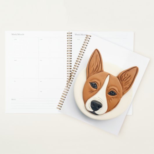 Basenji-hond 3D-geïnspireerd Planner (Display)