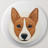 Basenji-hond 3D-geïnspireerd Ronde Button 6,0 Cm (Voorkant)