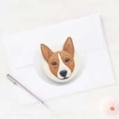 Basenji-hond 3D geïnspireerd Ronde Sticker (Envelop)