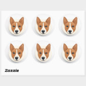Basenji-hond 3D geïnspireerd Ronde Sticker (Vel)