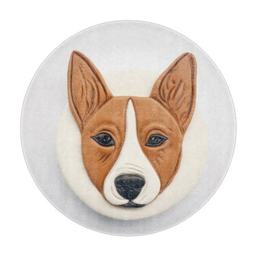 Basenji Hond 3D Geïnspireerd Snijplank (Voorkant)
