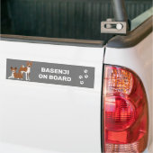 Basenji-hond aan boord Rood Wit Bumpersticker (Op Truck)