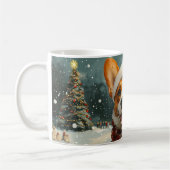 Basenji-hond achtbaan Kerstmis Koffiemok (Links)