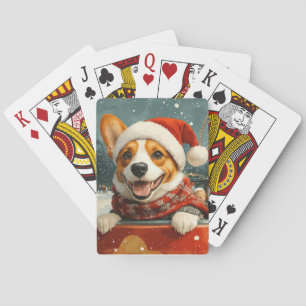 Basenji-hond achtbaan Kerstmis Pokerkaarten