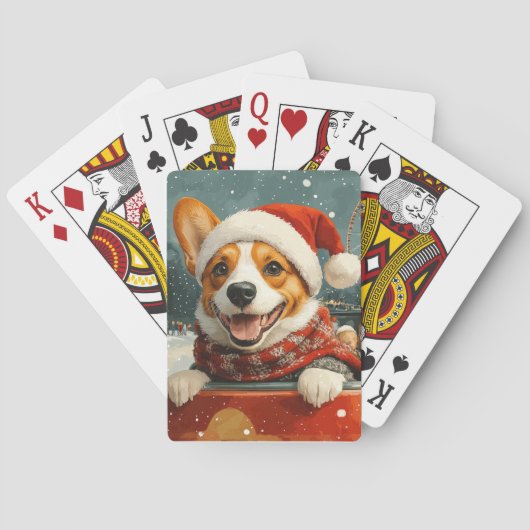 Basenji-hond achtbaan Kerstmis Pokerkaarten (Achterkant)
