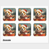 Basenji-hond achtbaan Kerstmis Vierkante Sticker (Vel)