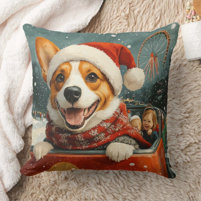 Basenji Hond Achterbaan Kerstmis Kussen (Deken)