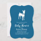 Basenji-hond baby shower jongen blauw kaart (Voorkant)