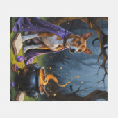 Basenji Hond grillig Halloween schilderij Fleece Deken (Voorkant (Horizontaal))