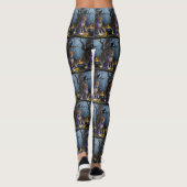 Basenji Hond grillig Halloween schilderij Leggings (Achterkant)