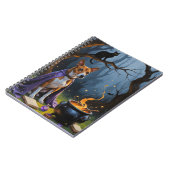 Basenji Hond grillig Halloween schilderij Notitieboek (Linkerzijde)