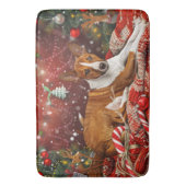 Basenji Hond Kerstfeest Badmat (Voorkant Verticaal)