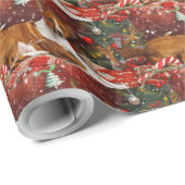Basenji Hond Kerstfeest Cadeaupapier (Rol Hoek)