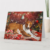 Basenji Hond Kerstfeest Kaart (Voorkant)