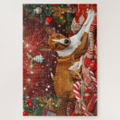 Basenji Hond Kerstfeest Legpuzzel (Verticaal)