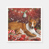 Basenji Hond Kerstfeest Servet (Voorkant)
