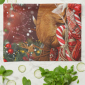 Basenji Hond Kerstfeest Theedoek (Gevouwen)