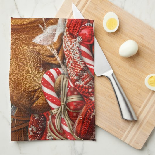 Basenji Hond Kerstfeest Theedoek