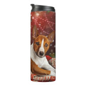 Basenji Hond Kerstfeest Thermosbeker (Geroteerd rechts)