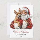 Basenji hond Kerstman Kerstmis Feestdagenkaart (Voorkant)