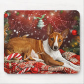 Basenji-hond Kerstmis Festiviteit Muismat (Voorkant)