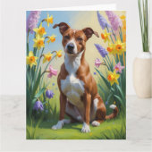 Basenji-hond lente bloemen schilderij  kaart (Voorkant)