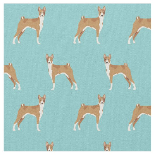 Basenji hond lichtblauw stof (Close Up)