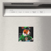 Basenji-hond rijdt op fiets St. Patrick's Day Magneet (Insitu (Vaatwasser))