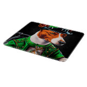 Basenji-hond rijdt op fiets St. Patrick's Day Snijplank (Hoek)