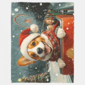 Basenji-hond rollercoaster Kerstmis Fleece Deken (Voorkant)