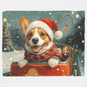 Basenji-hond rollercoaster Kerstmis Fleece Deken (Voorkant (Horizontaal))