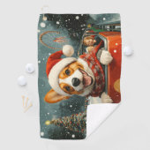Basenji-hond rollercoaster Kerstmis Golfhanddoek (Insitu)