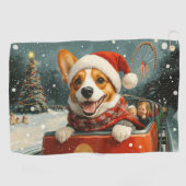 Basenji-hond rollercoaster Kerstmis Golfhanddoek (Horizontaal)
